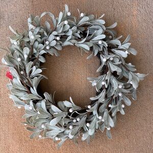 Holiday Wreath with White Berries - NWT